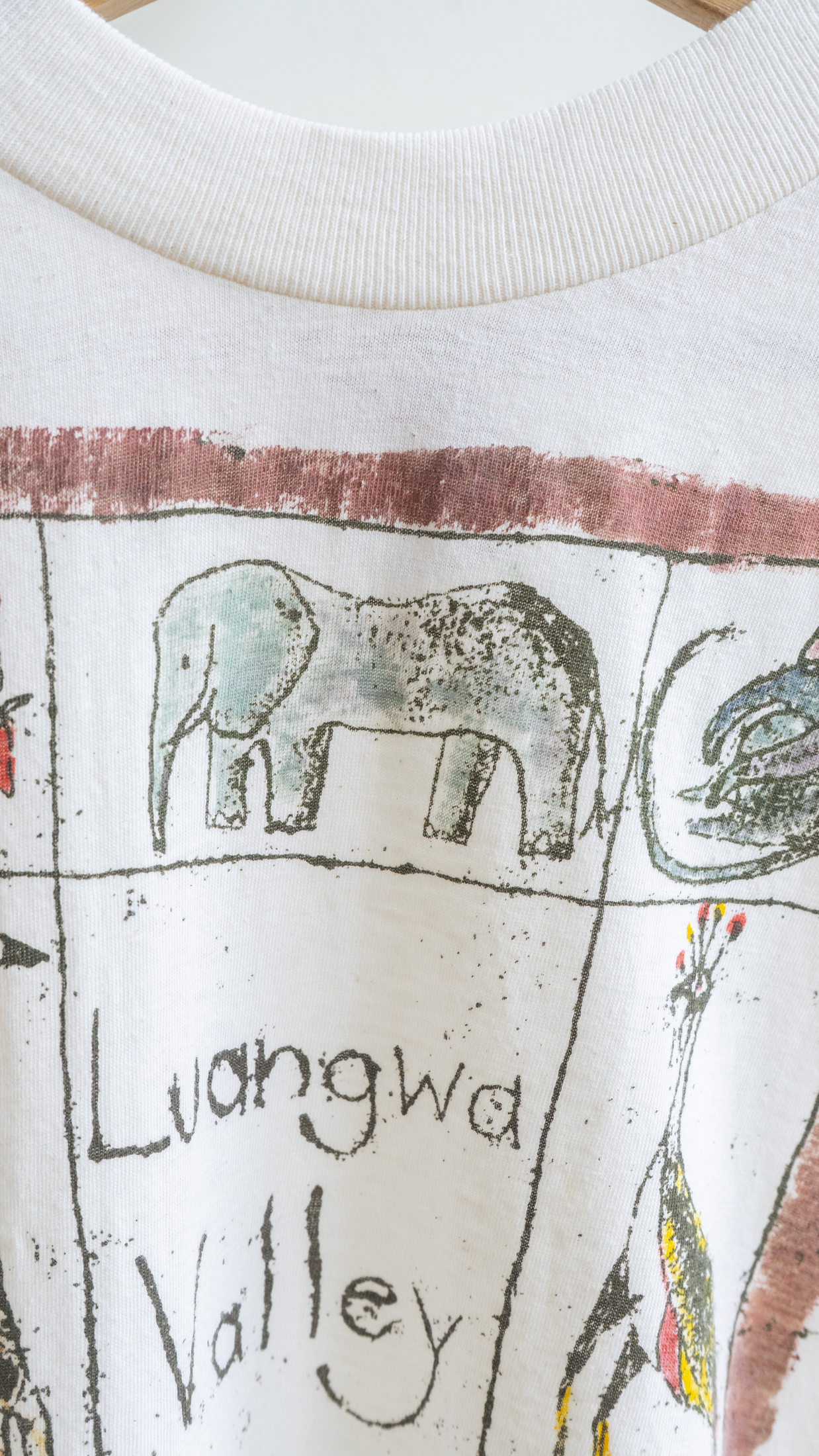 luangwa valley fall vintage shirt detail of elephant fresh vintage