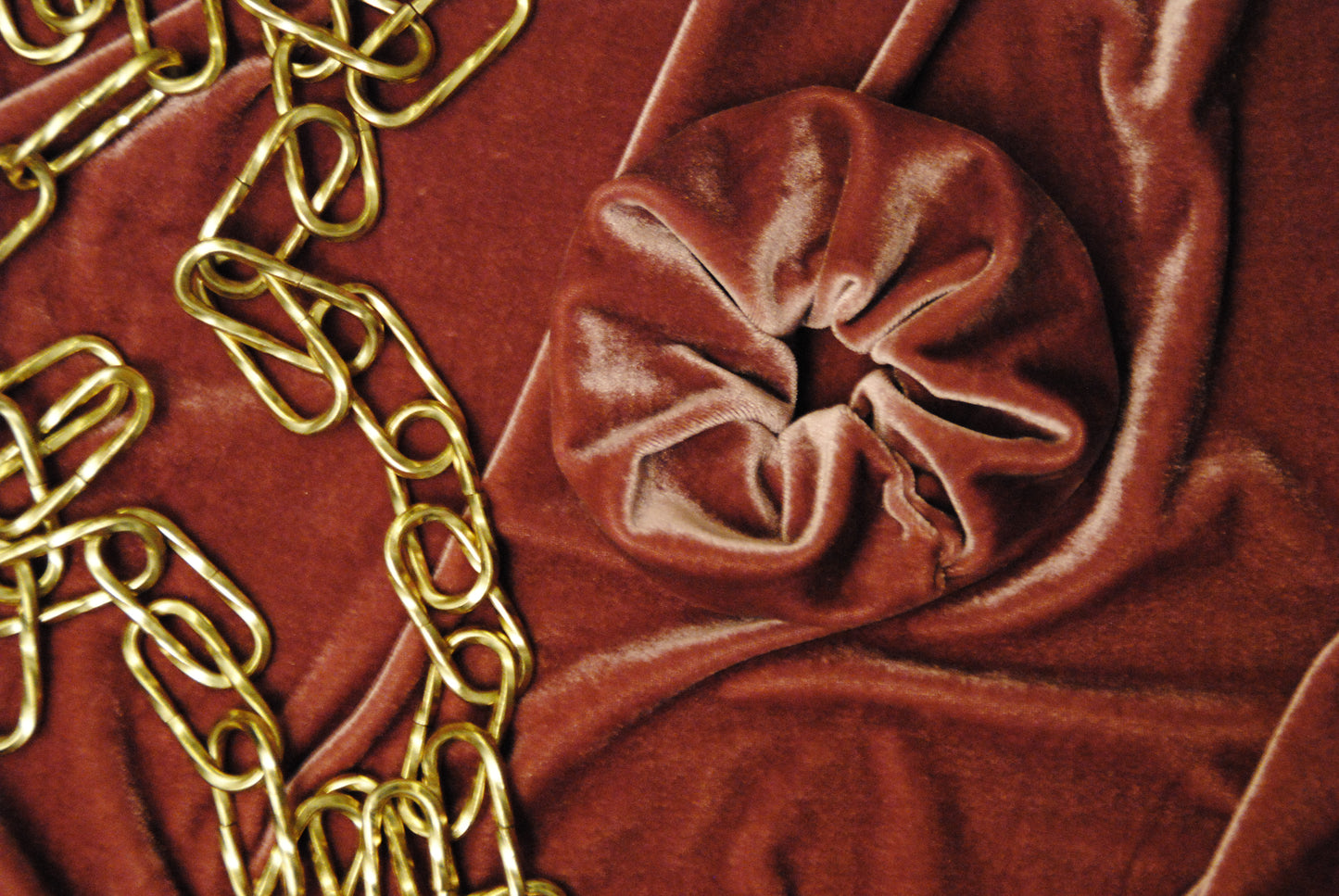 Handmade Pink Velvet Scrunchie