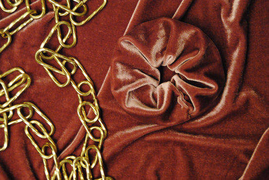 Handmade Pink Velvet Scrunchie