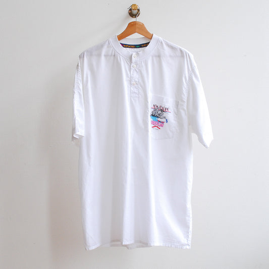 Witte Vintage T-Shirt Wakatipu Lake aan kapstok