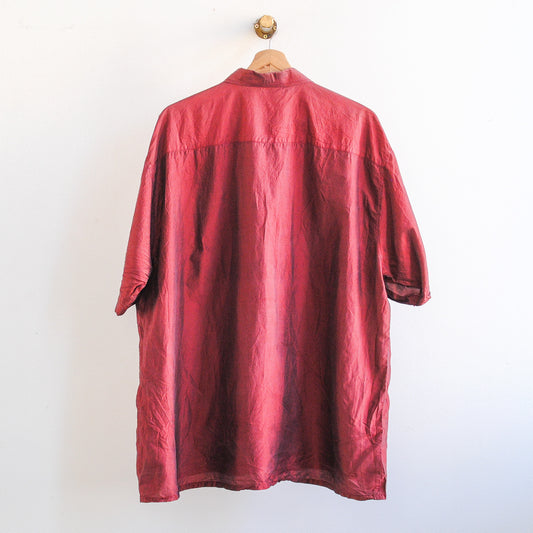 diep bordeaux hemd met korte mouwen achterkant