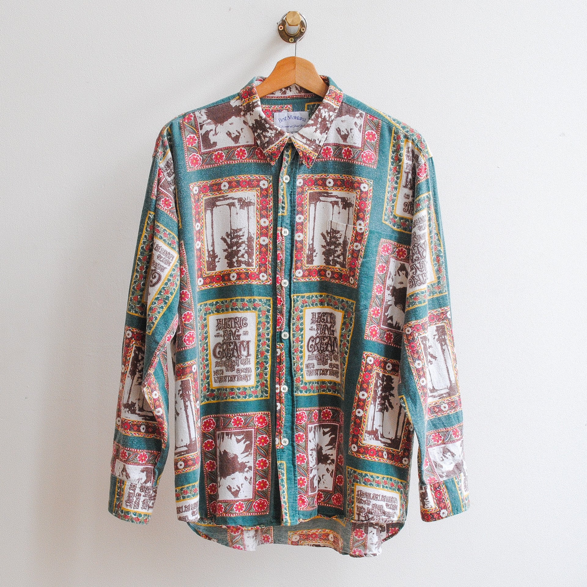 cactus vintage hemd groen wit