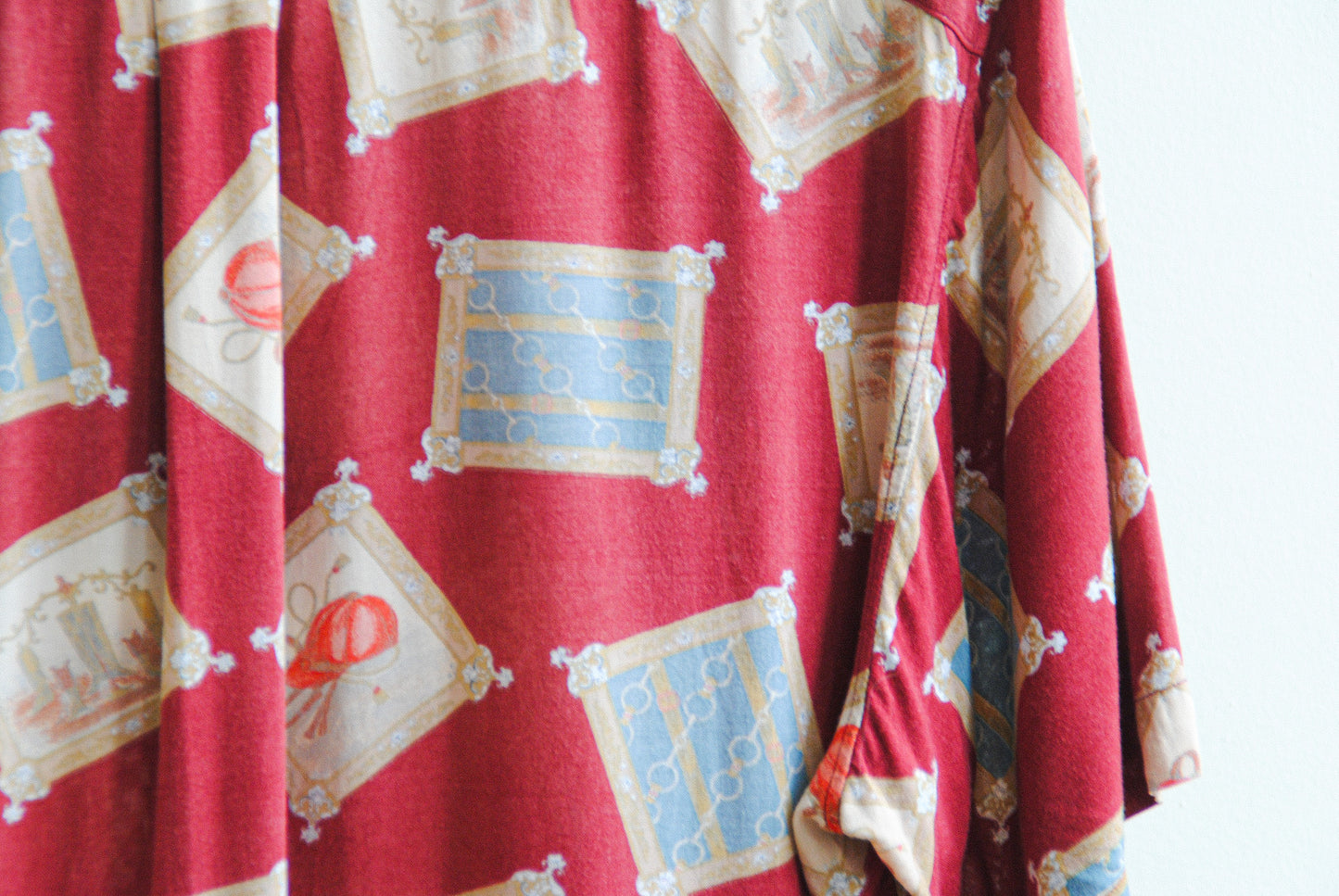 detail patroon rood vintage hemd