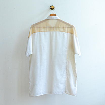 frans vintage hemd wit bruin