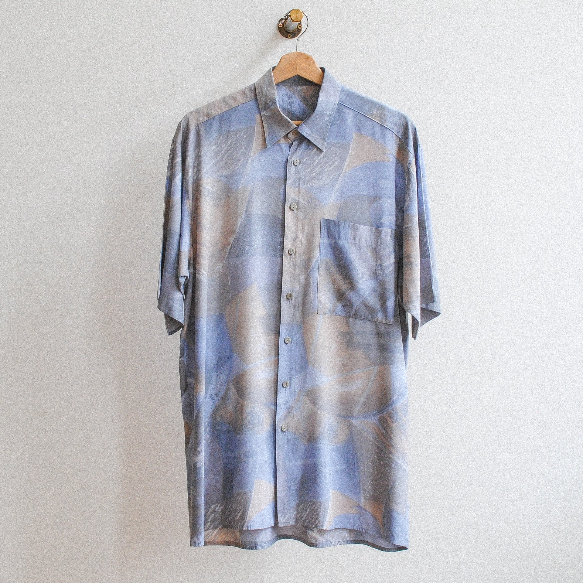 vintage hemd blauw grijs bruin fresh vintage