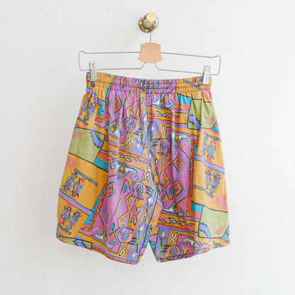 colorful vintage shorts with tribal images back fresh vintage