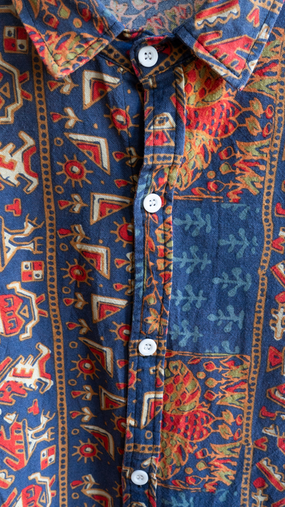 Blue Patterned Shirt