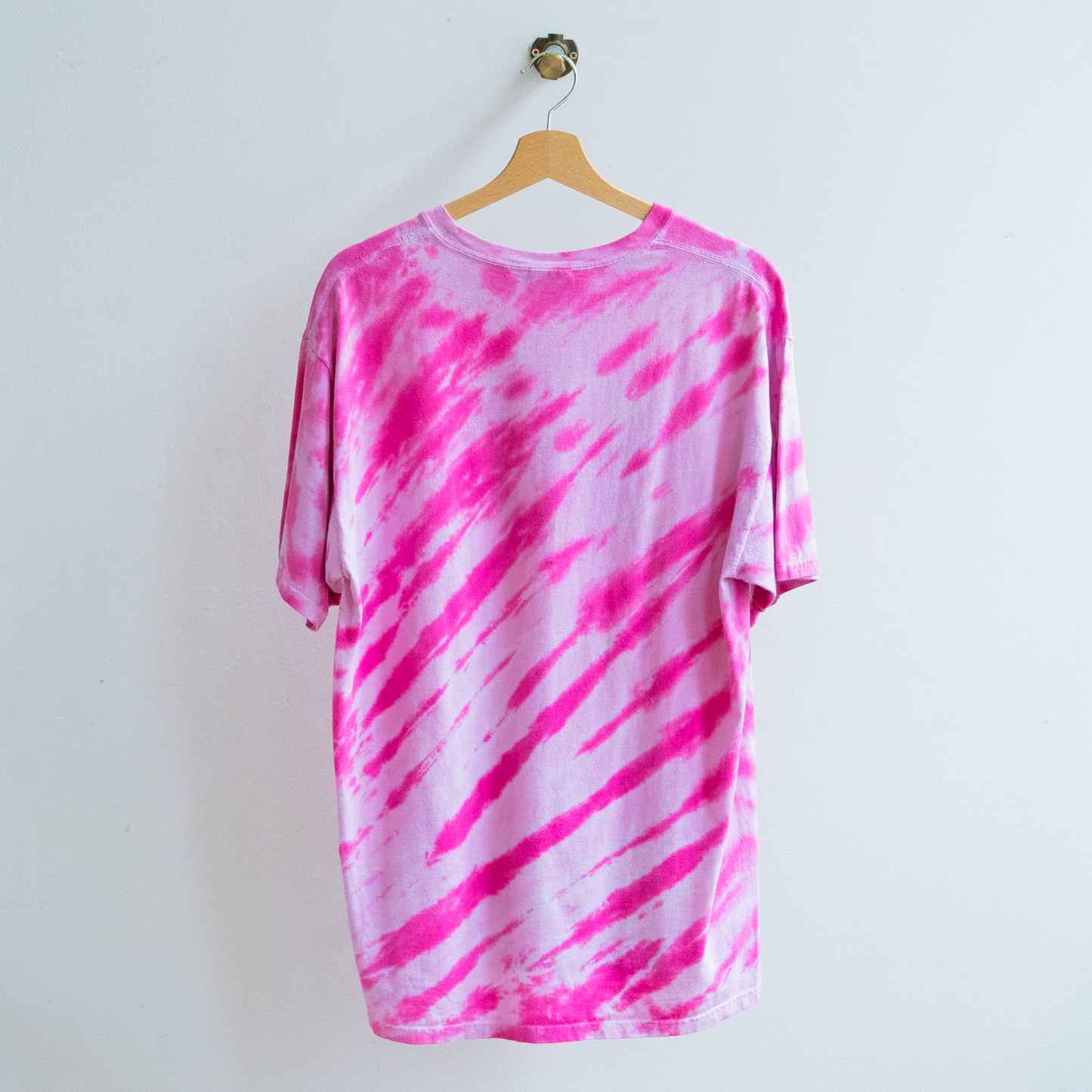 back of pink 2000s t-shirt with short sleeves