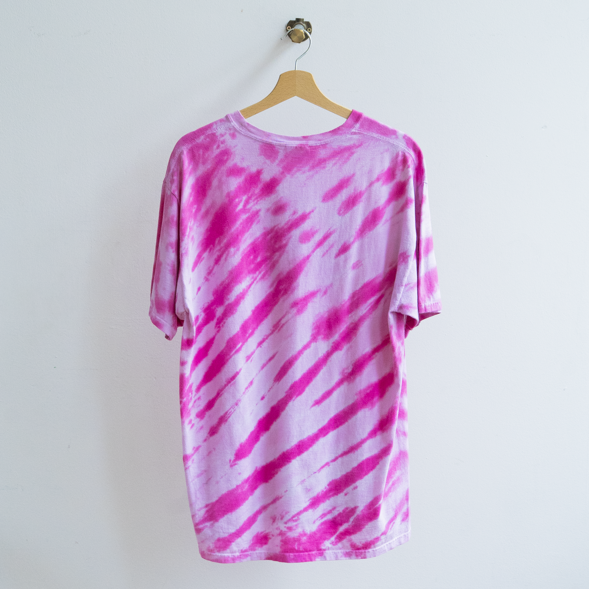 back of pink 2000s t-shirt with short sleeves