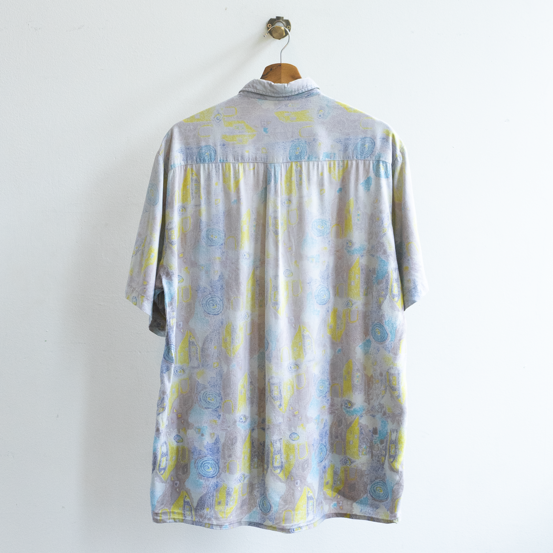 vintage shirt spring colors 80s blue yellow