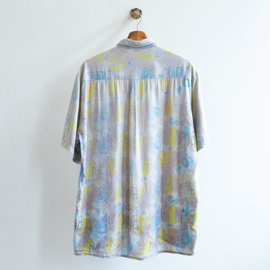 vintage shirt spring colors 80s blue yellow