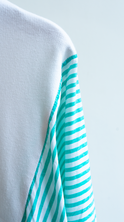 80s White & Mint Green Sweater