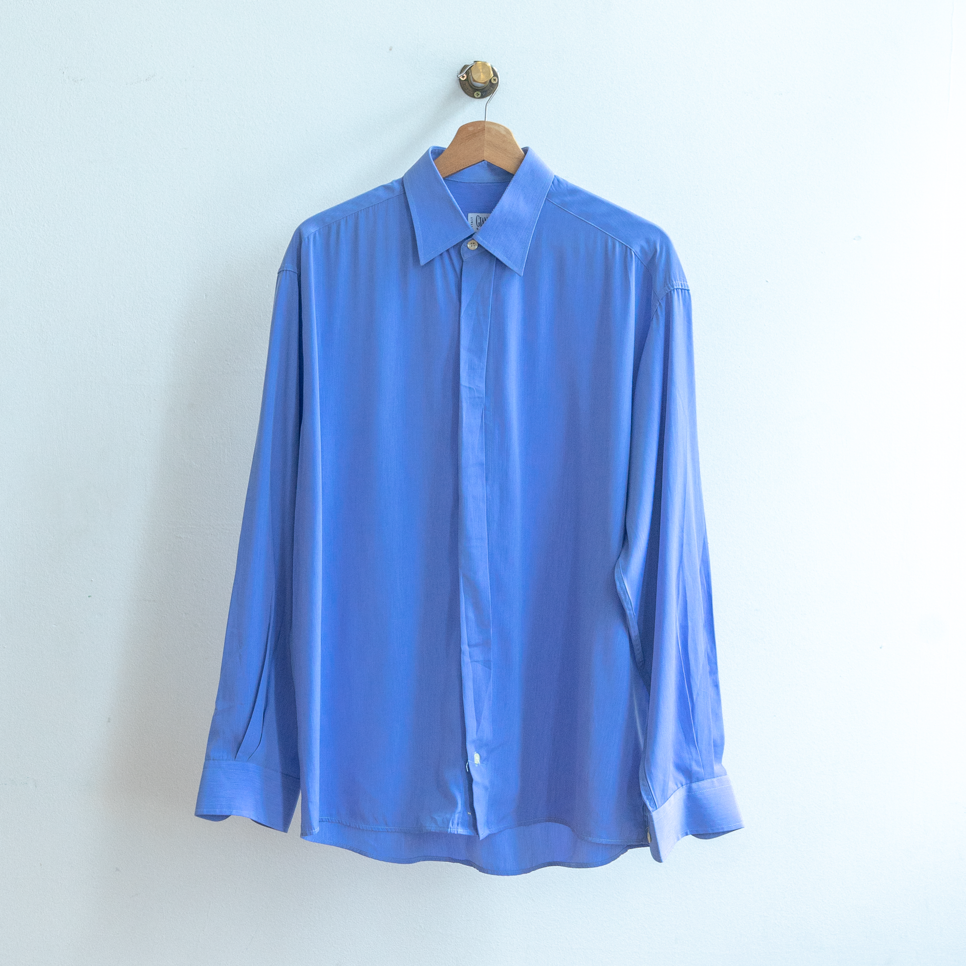 vintage hemd effen blauw giannelli fresh vintage